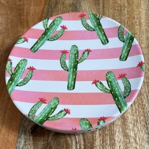 NWT (4) Melamine Cactus Plates 7.25" Appetizer Snack Sz
